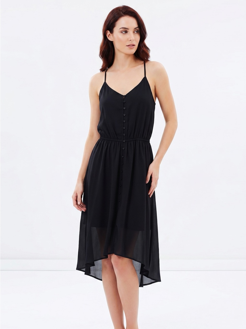 Black high low dress from garage